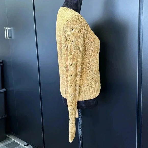 Goodthreads Chunky Cable knit cardigan,V-neck button down,camel marble color - Picture 6 of 12